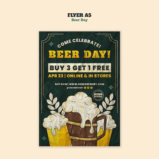 Desenho do modelo do dia da cerveja