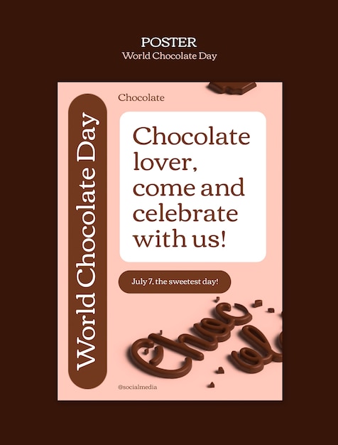 Desenho do modelo do Dia Mundial do Chocolate