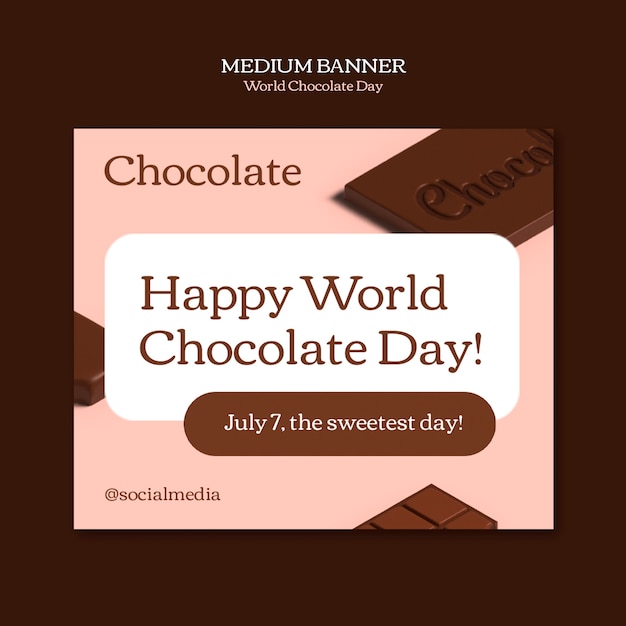 PSD desenho do modelo do dia mundial do chocolate