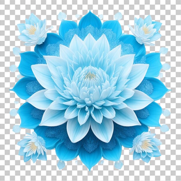 PSD desenho fractal de mandala com padrão de flor de lírio isolado em fundo transparente