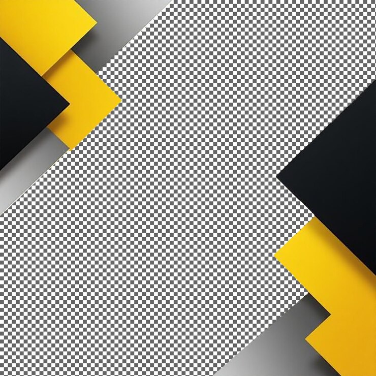 PSD desenho geométrico abstrato com formas pretas e amarelas