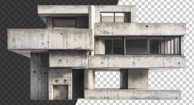PSD desenho geométrico moderno de concreto cortado em stock png