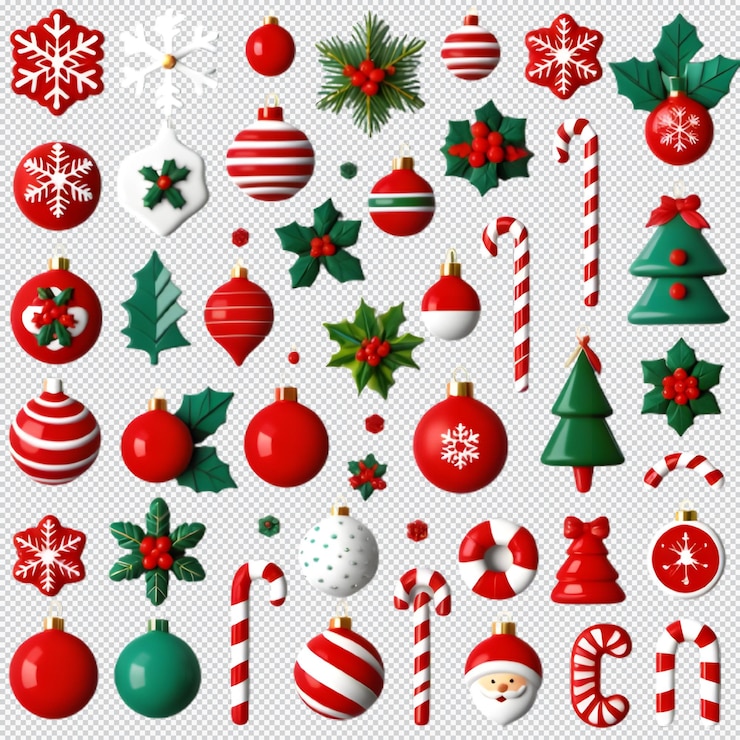 PSD desenho plano isolado ilustração de clipart da coleção christmas khoom