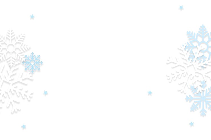 PSD desenho realista de borda de flocos de neve