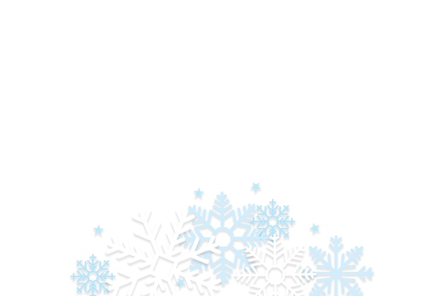 Desenho realista de borda de flocos de neve