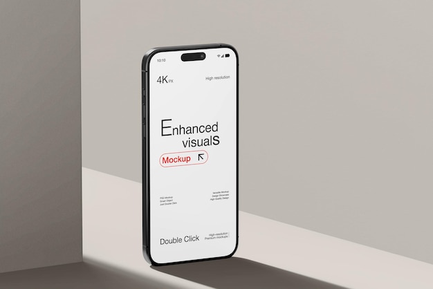 Desenho realista de maquete de telefone móvel para apresentação