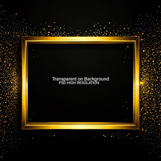 Desenho realista de moldura dourada em fundo transparente