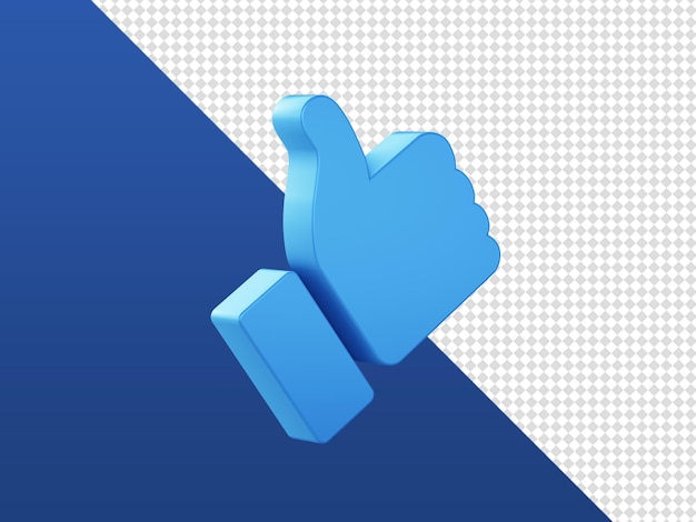 Desenhos animados 3d renderizam mão azul como ícones de amor para designs de anúncios de aplicativos móveis da web ui ux