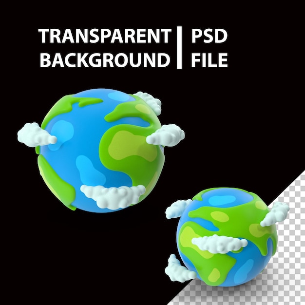 PSD desenhos animados png,planeta terra com nuvens png