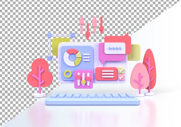 Desenvolvimento Web para ilustração de conceito de design UI UX Fundo de ideia de negócio de modelo de página de destino