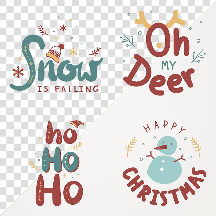 PSD el deseo de navidad tipografía png linda pegatina de redes sociales