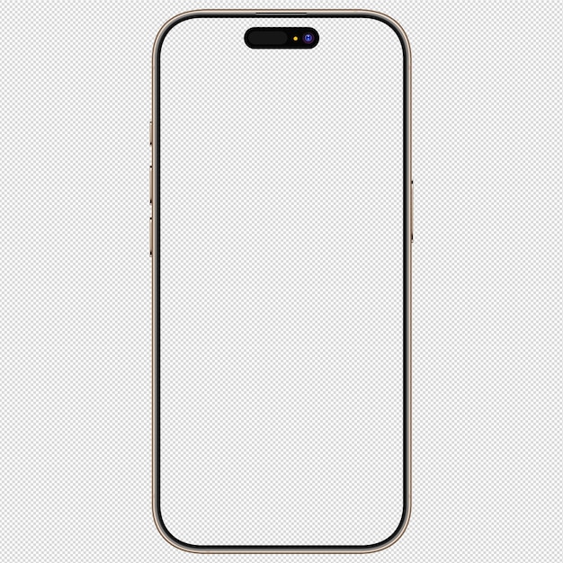 Desert titanium iphone 16 pro plantilla de maqueta sólo marco transparente png aislado pantalla en blanco