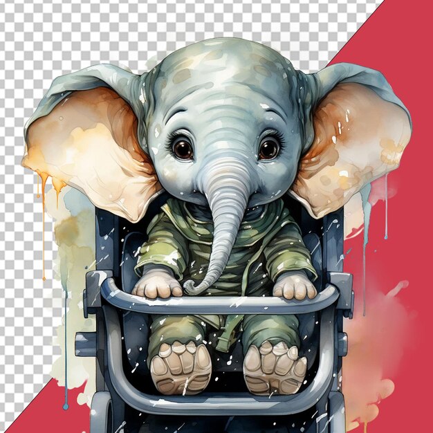 PSD un desfile de cumpleaños con elefantes