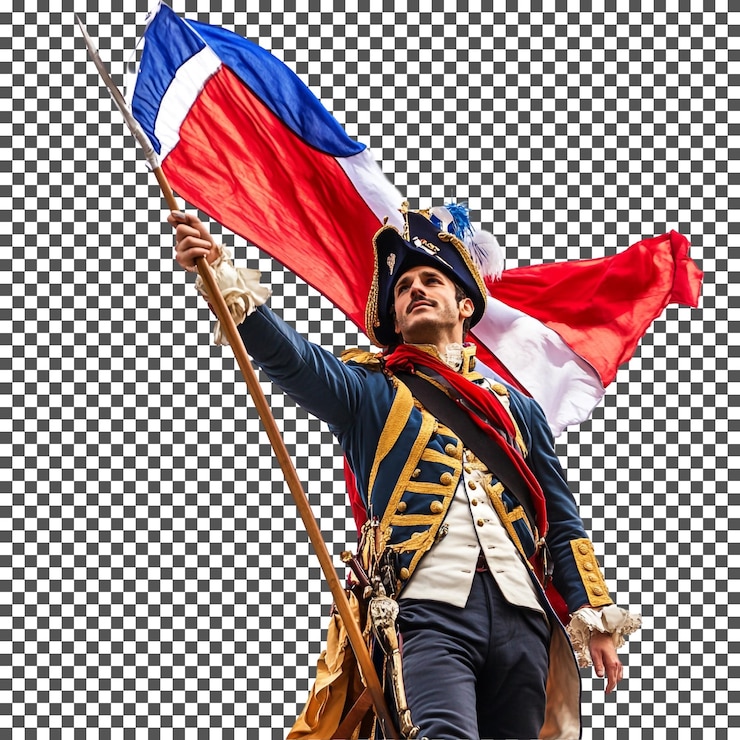 PSD el desfile francés del día de la bastilla en parís aislado en un fondo transparente