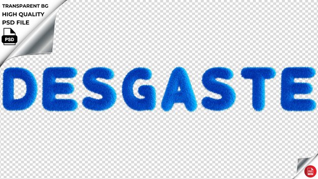 PSD desgaste tipografía azul fluffy texto psd transparente