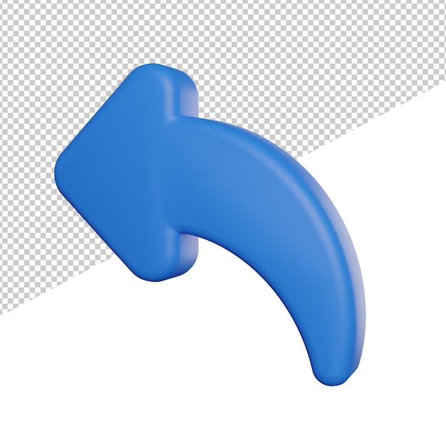 Deshacer o rehacer símbolo de signo de acceso directo vista lateral icono de ilustración de renderizado 3d fondo transparente