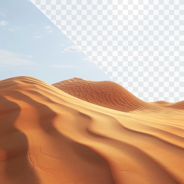 PSD un desierto con un cielo azul y un cuadrado blanco en el fondo