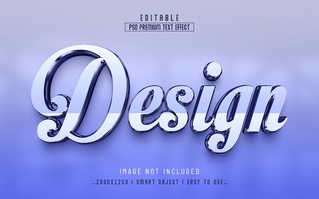 Design 3d bearbeitbarer Texteffektstil Premium PSD mit Hintergrund