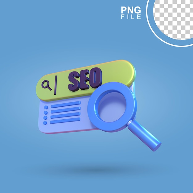 PSD design 3d da barra de pesquisa seo aprimorada