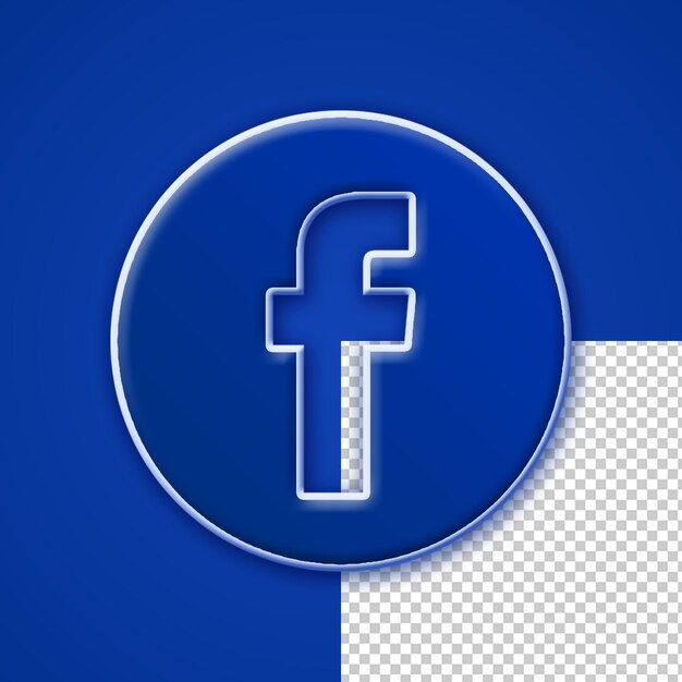 PSD design 3d de ícone do facebook