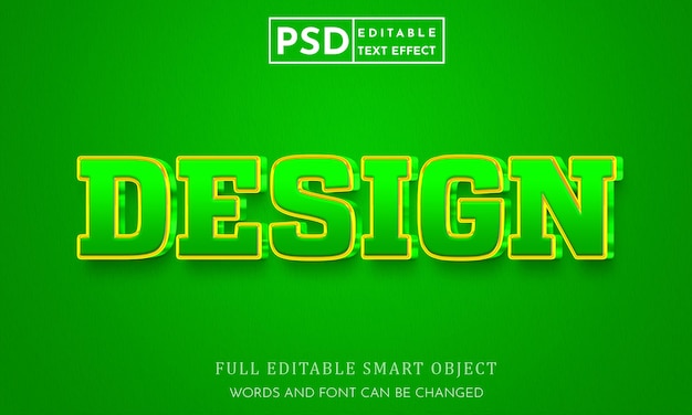 Design 3d efeito de estilo de texto psd modelo premium