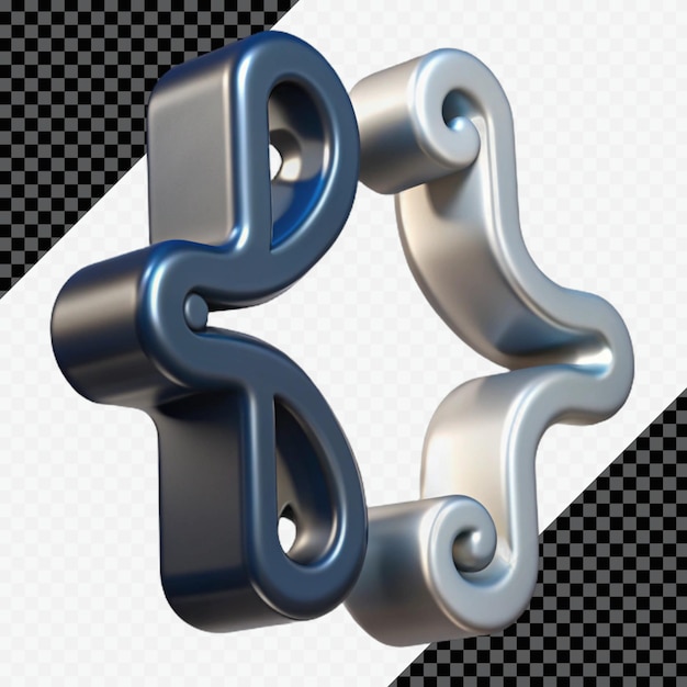 Design abstrato 3D com acabamento metálico
