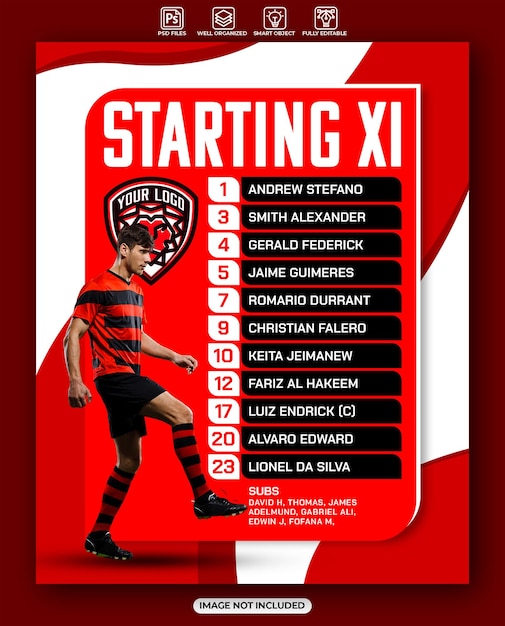 Design d'affiche de l'équipe de football