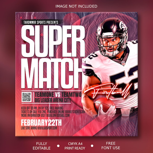 Design d'affiche d'événement de super match de football américain