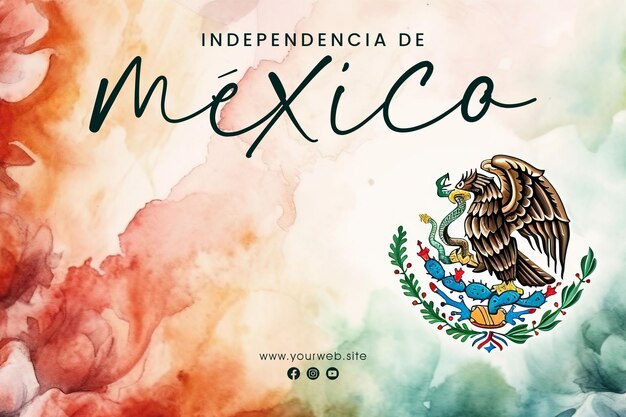 PSD design d'affiche pour la fête de l'indépendance du mexique