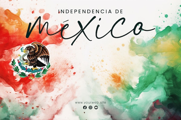 PSD design d'affiche pour la fête de l'indépendance du mexique