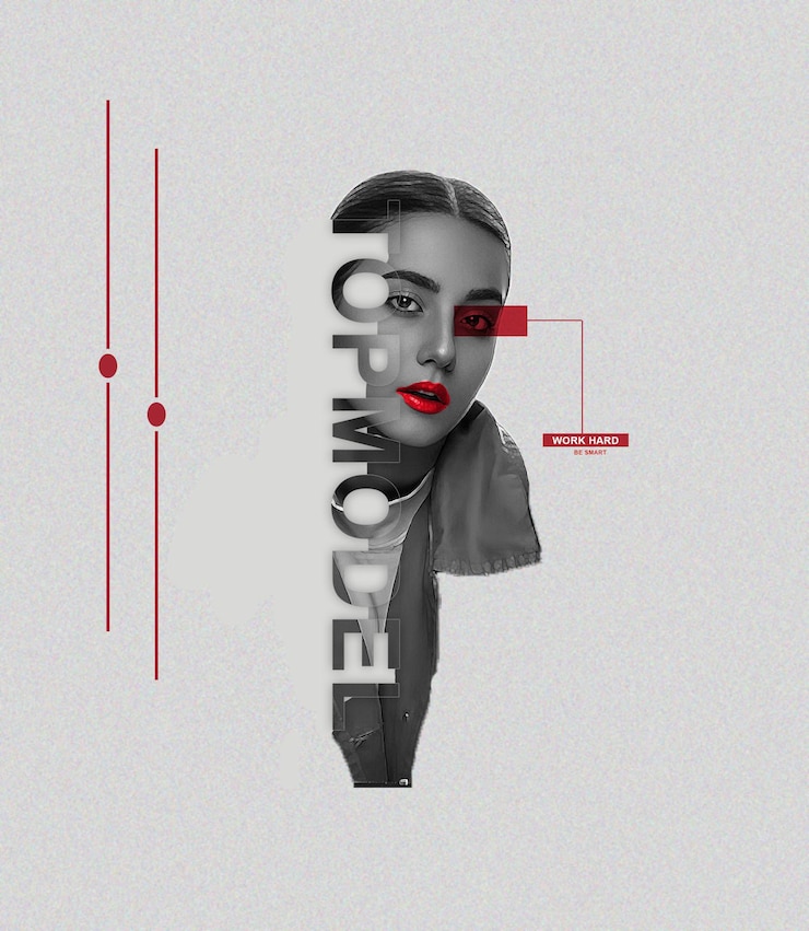 PSD design d'affiche sur les réseaux sociaux masquant une femme avec un objet intelligent