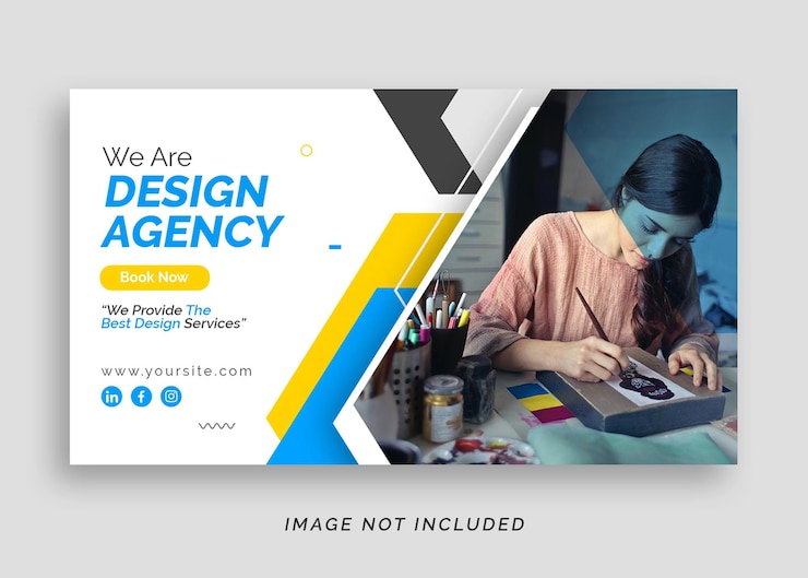 PSD design agency business web banner or youtube thumbnail