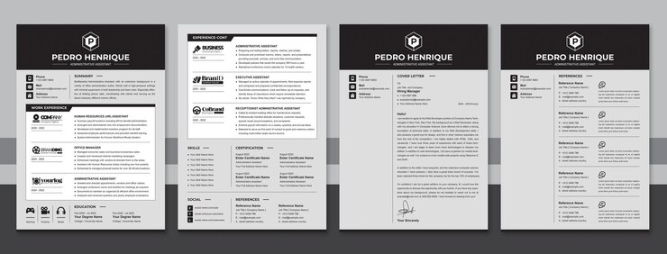 Design amministrativo moderno di curriculum vitae o CV
