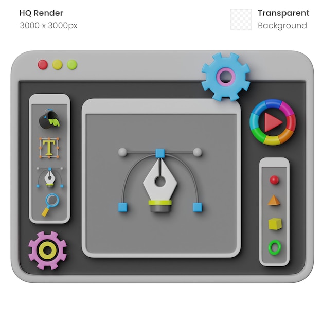 PSD design-app 3d-darstellung