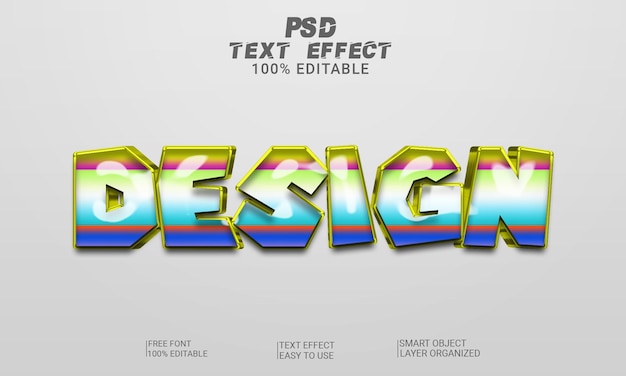 Design arquivo psd de estilo de efeito de texto editável 3d