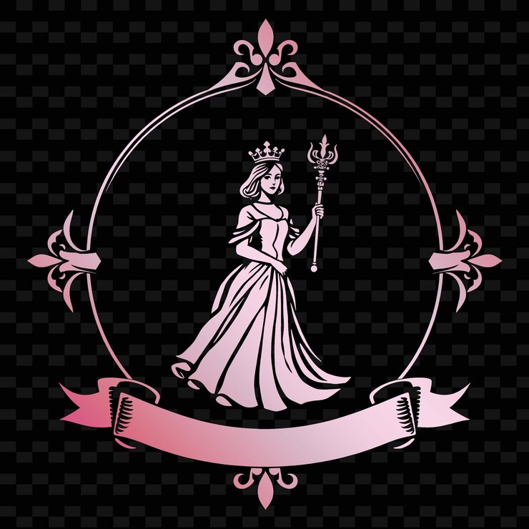 PSD design de l'art victorien inspiré par le ruban de velours border design central représente la reine couronnée f