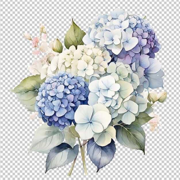 PSD design de bouquet de fleurs à l'aquarelle