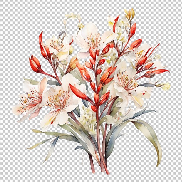 PSD design de bouquet de fleurs à l'aquarelle