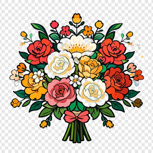 Design de bouquet de fleurs foral carte de mariage isolée sur un fond transparent
