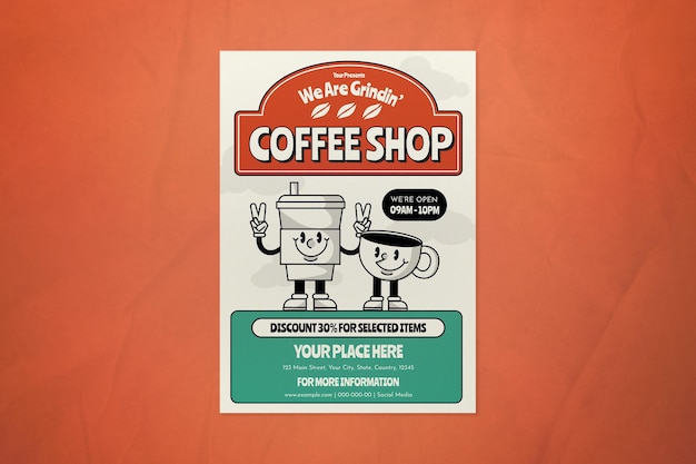 PSD design-café-flyer browns flacher