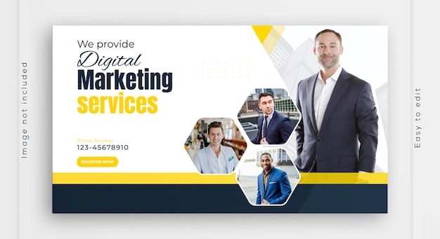 Design criativo de banner de negócios para página de destino de site e anúncios de marketing digital banner web