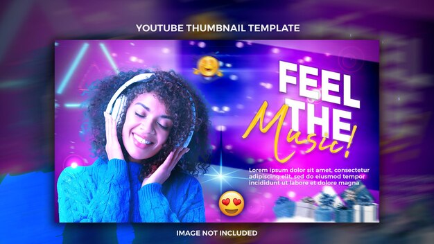 PSD design criativo de miniaturas do youtube e design de banners da web