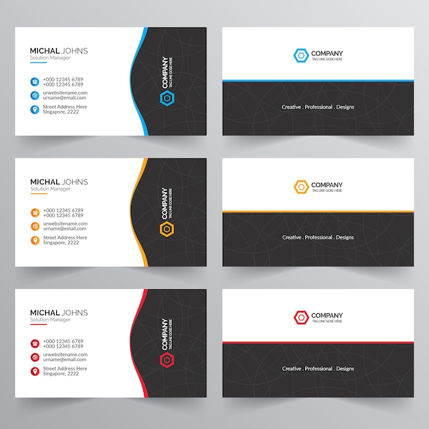 Design criativo do cartão de visita