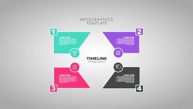 PSD design criativo do conceito de passos infográficos modernos