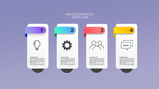 PSD design criativo do conceito de passos infográficos modernos