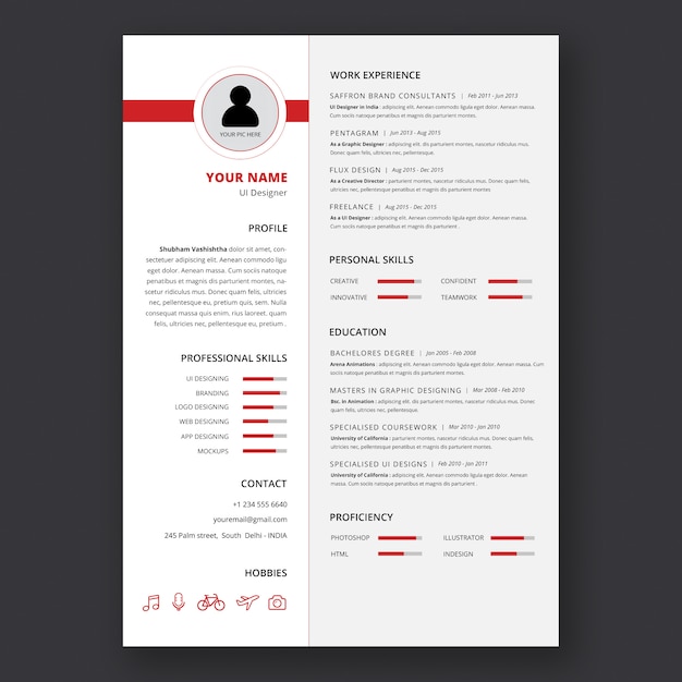 PSD design de cv moderne