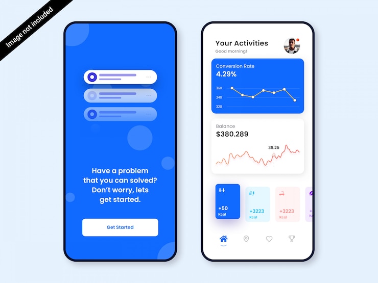 PSD design da interface do usuário do finance dashboard app