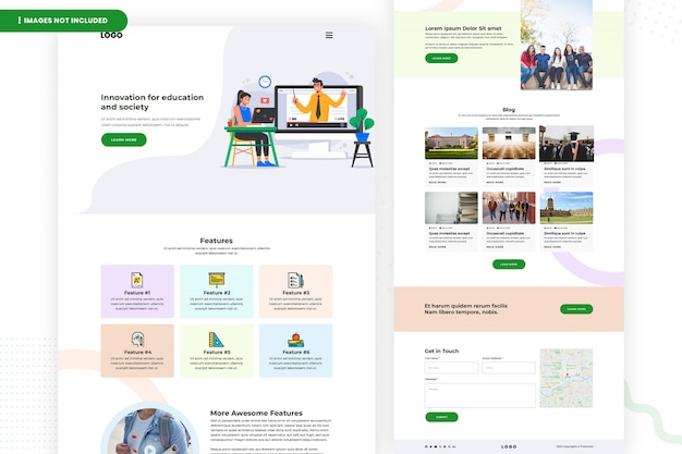 Design da página do site de educação