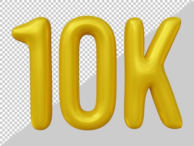 Design de 10k seguidores em renderização 3d