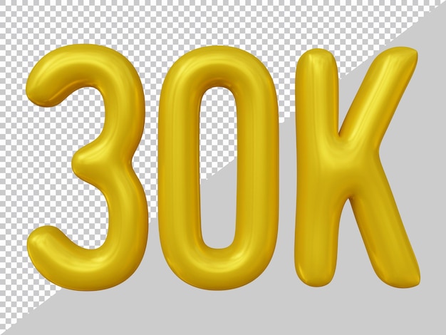 Design de 30 mil seguidores em renderização 3d